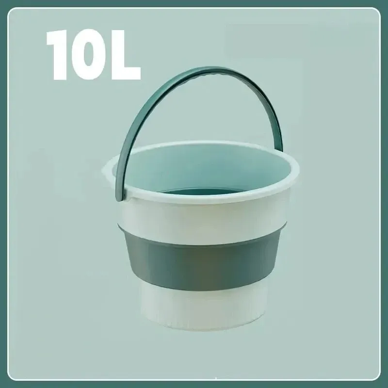 Seau pliable portable 5/10/17 L, multifonctionnel, en silicone épaissi, pour le lavage de voiture, la pêche et le camping 8