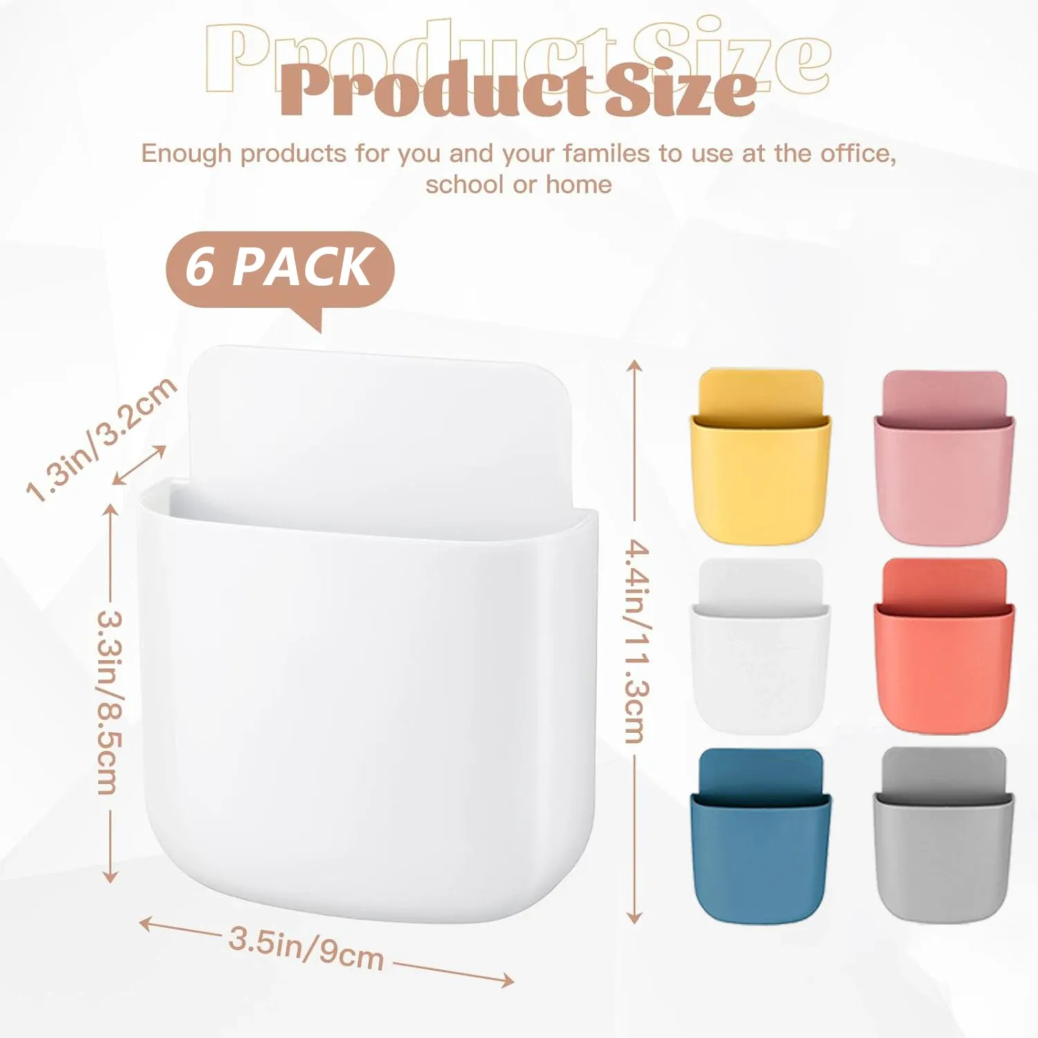 Boîte de rangement murale, support de prise pour téléphone portable, support de télécommande, étui organisateur pour climatiseur et téléviseur 5