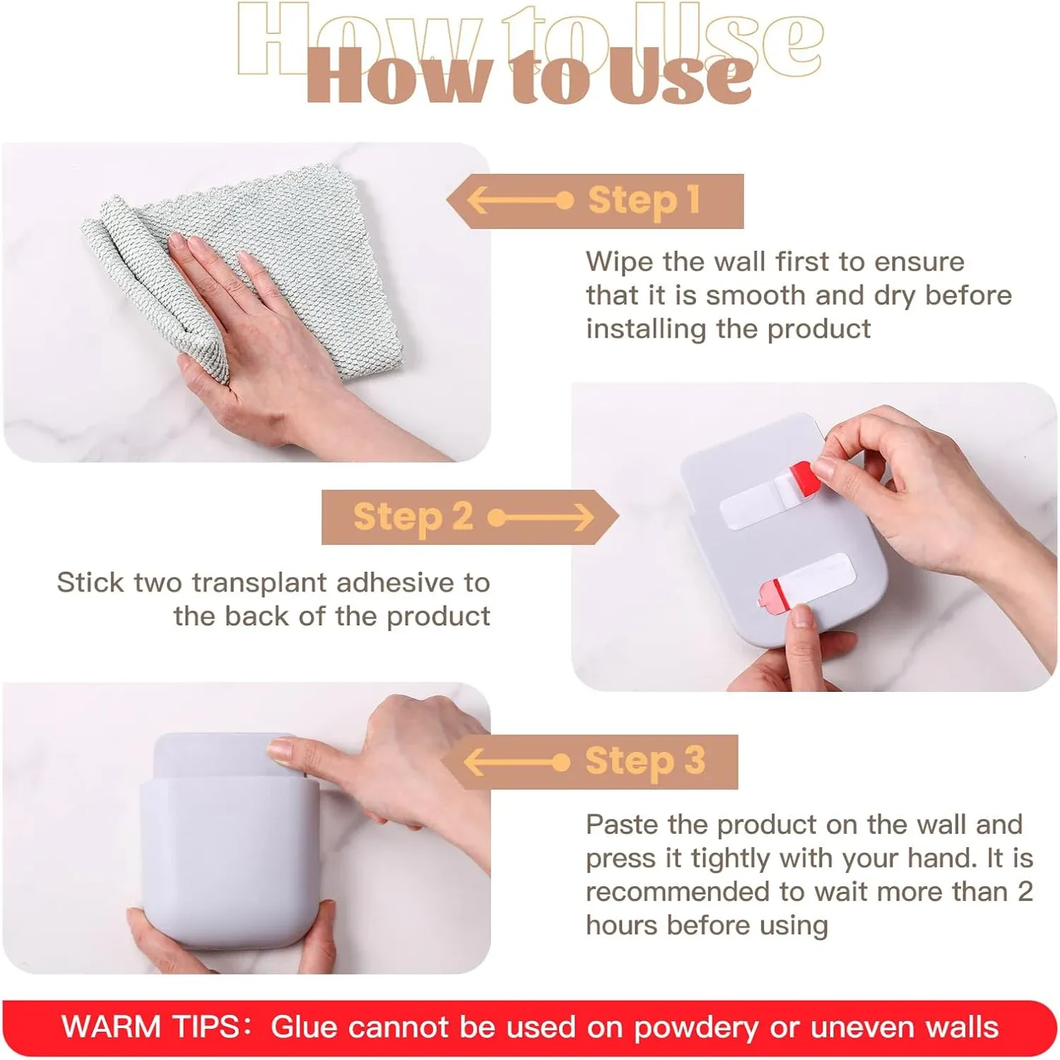 Boîte de rangement murale, support de prise pour téléphone portable, support de télécommande, étui organisateur pour climatiseur et téléviseur 6