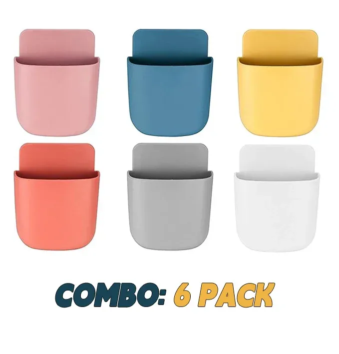 Boîte de rangement murale, support de prise pour téléphone portable, support de télécommande, étui organisateur pour climatiseur et téléviseur 8