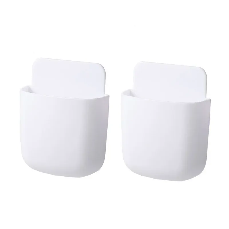 Boîte de rangement murale, support de prise pour téléphone portable, support de télécommande, étui organisateur pour climatiseur et téléviseur 14