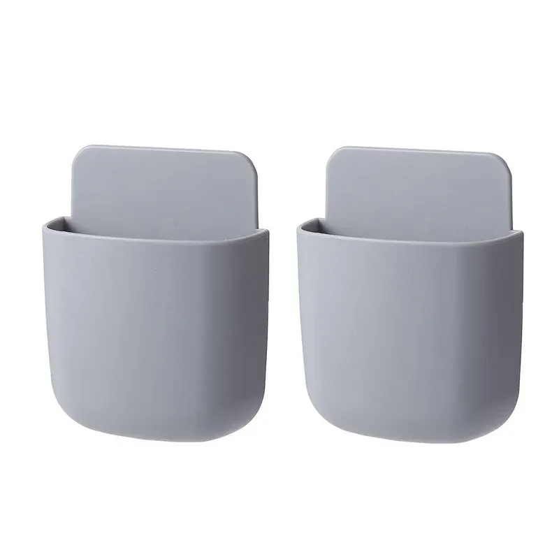 Boîte de rangement murale, support de prise pour téléphone portable, support de télécommande, étui organisateur pour climatiseur et téléviseur 7