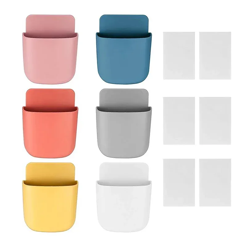 Boîte de rangement murale, support de prise pour téléphone portable, support de télécommande, étui organisateur pour climatiseur et téléviseur 17