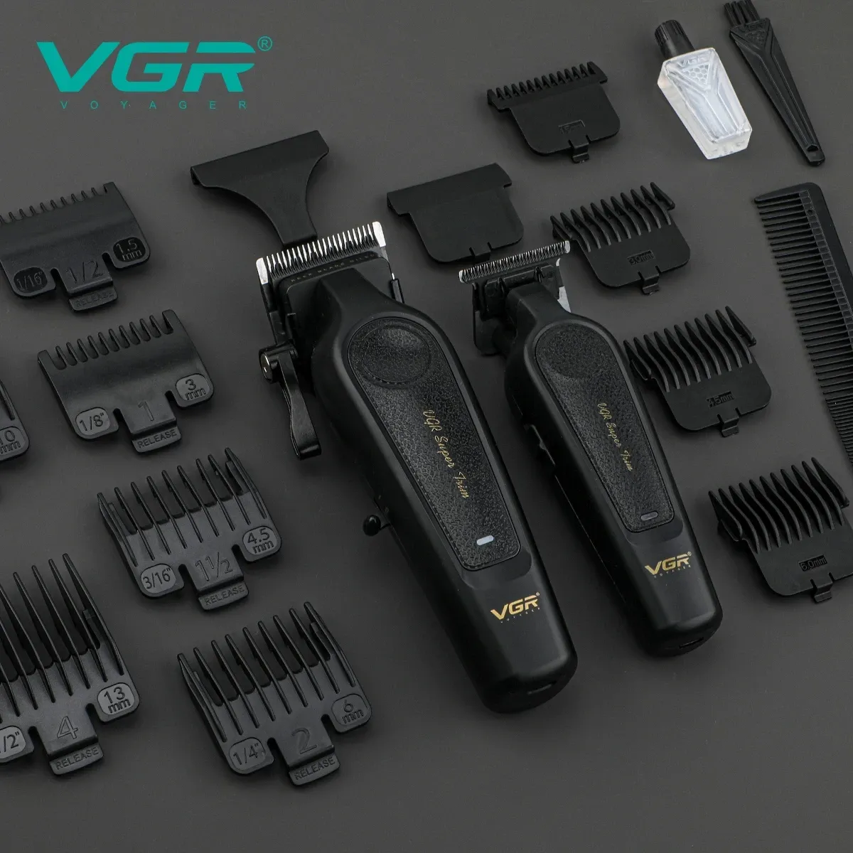 Ensemble tondeuse à cheveux haut de gamme VGR V-197 et 995 (2 pièces), corps métallique, tondeuse électrique, écran LED numérique, tête lubrifiée à l'huile 2