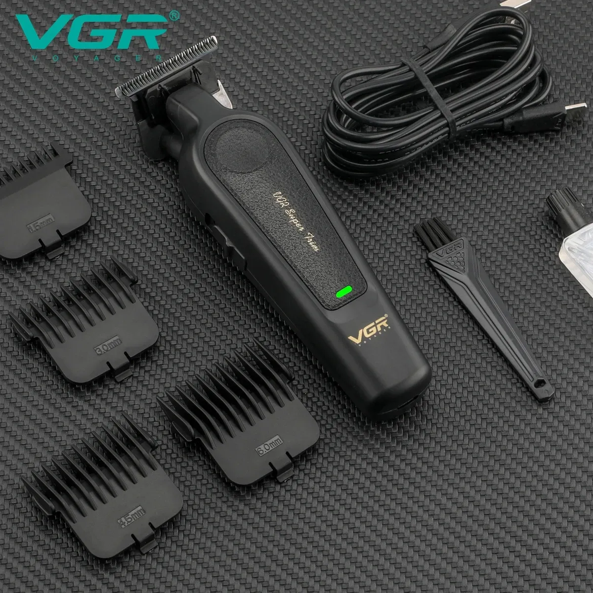 Ensemble tondeuse à cheveux haut de gamme VGR V-197 et 995 (2 pièces), corps métallique, tondeuse électrique, écran LED numérique, tête lubrifiée à l'huile 5