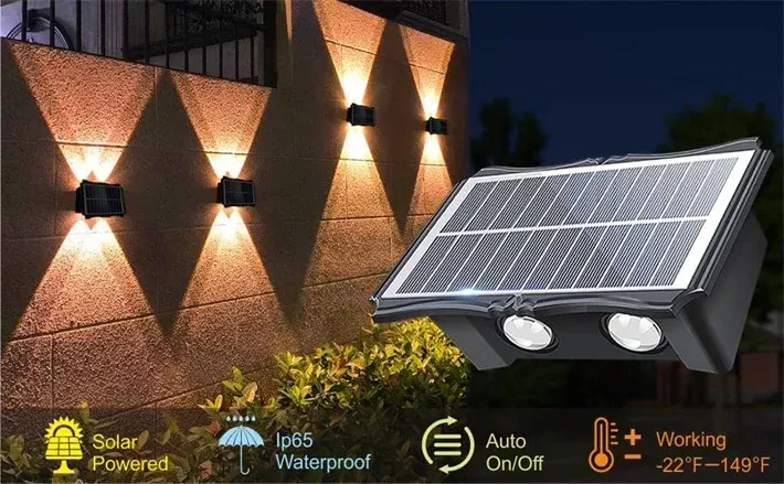 Détail du design de la lampe murale solaire