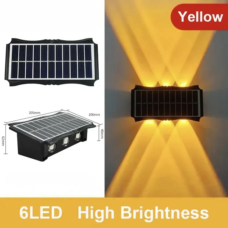 Applique murale solaire LED d'extérieur, étanche, éclairage haut et bas pour balcon, cour et jardin 14