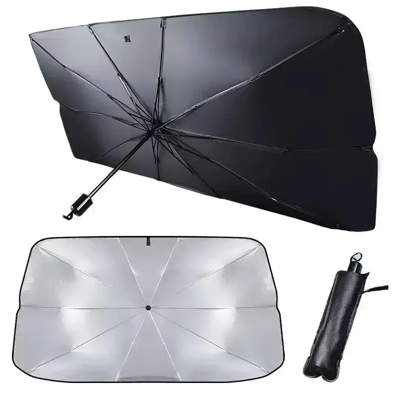Pare-soleil de pare-brise pour voiture, pliable, compatible avec la plupart des véhicules, revêtement réfléchissant 5