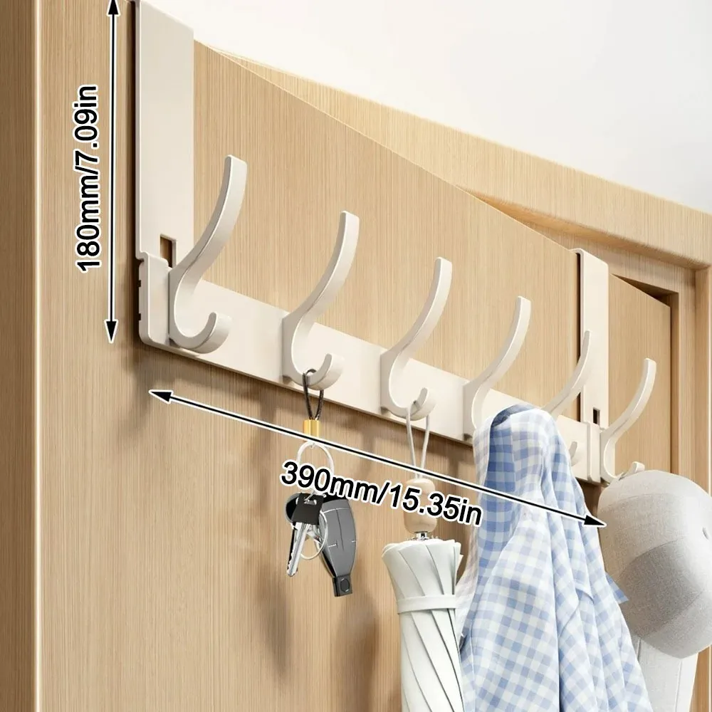 Crochet de porte de rangement sans perçage pour cintres, patère murale pour chambre et cuisine 15