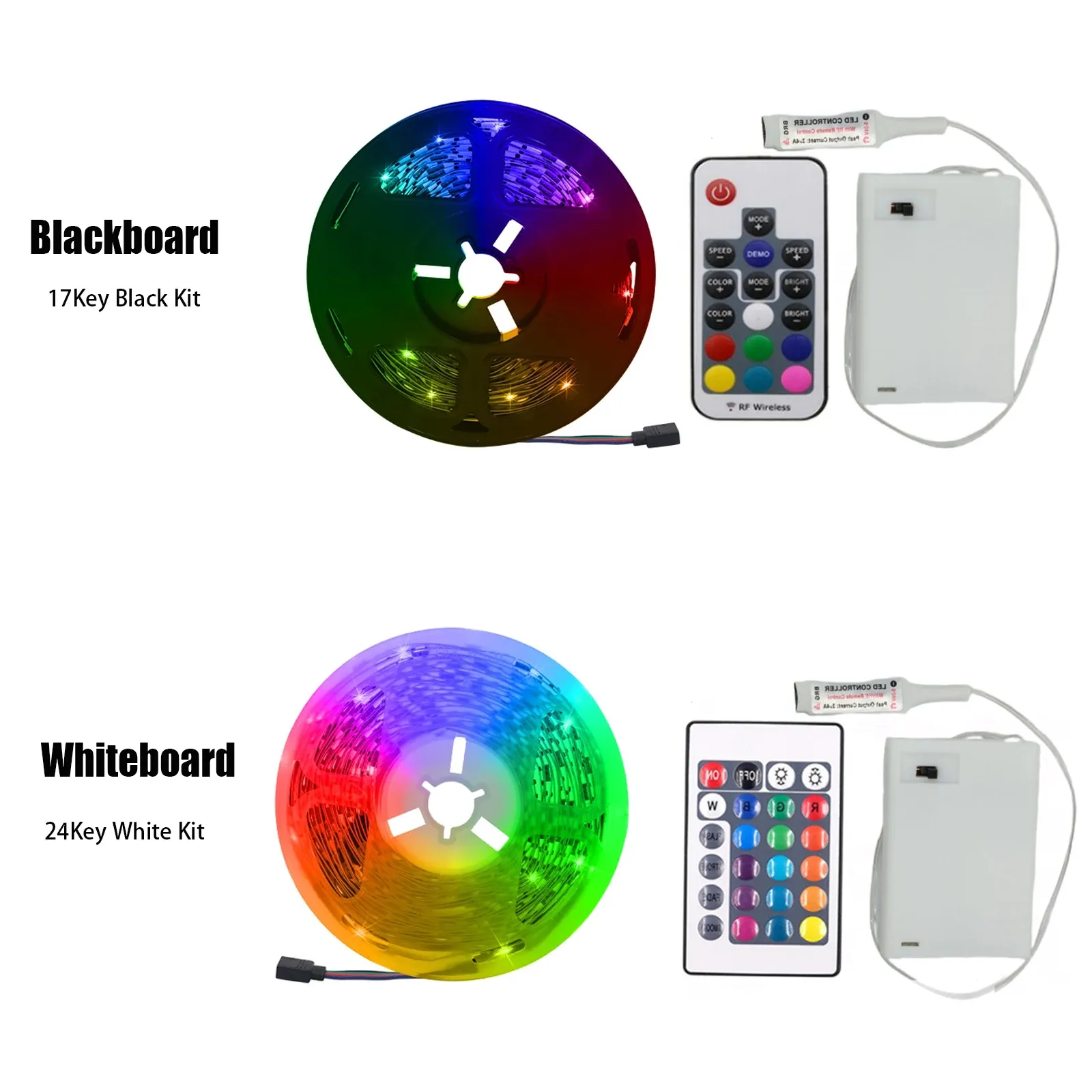 Bande lumineuse LED RGB 5050 alimentée en 5 V CC, IP21/IP65, avec télécommande à 3, 24 ou 44 touches, pour usage intérieur et extérieur 4