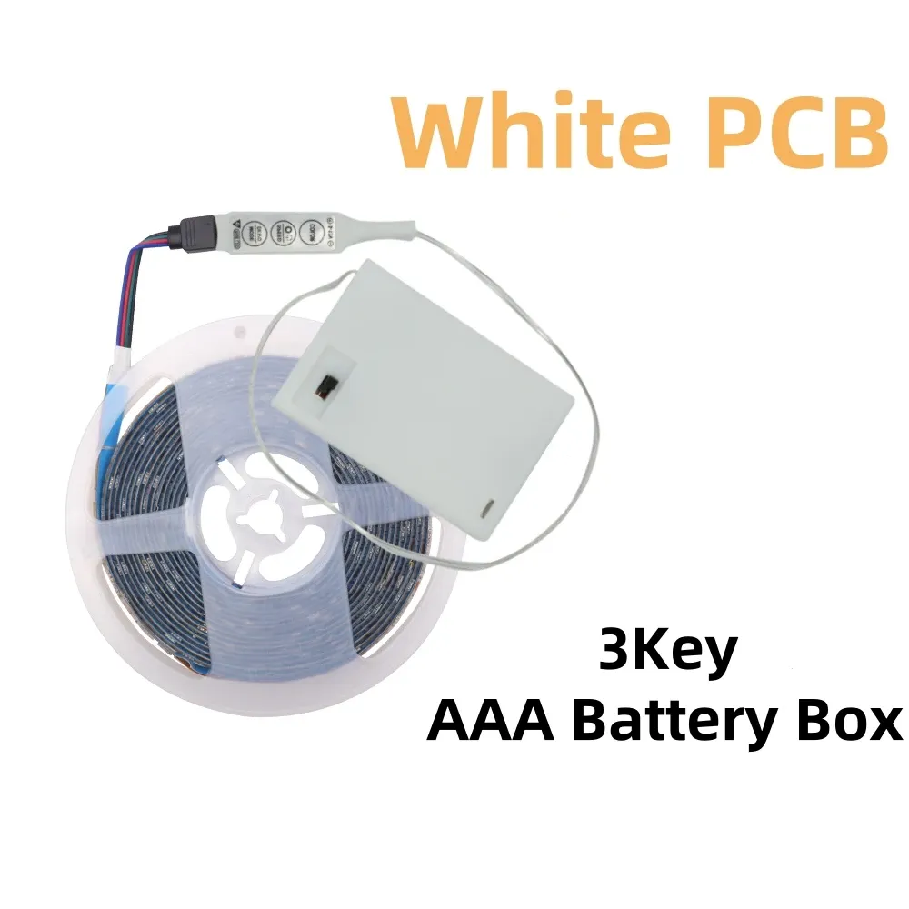 Bande lumineuse LED RGB 5050 alimentée en 5 V CC, IP21/IP65, avec télécommande à 3, 24 ou 44 touches, pour usage intérieur et extérieur 12