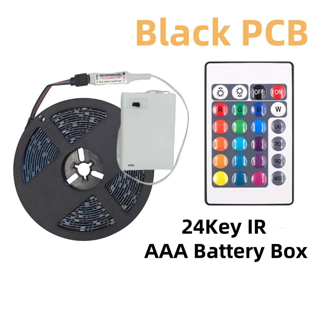 Bande lumineuse LED RGB 5050 alimentée en 5 V CC, IP21/IP65, avec télécommande à 3, 24 ou 44 touches, pour usage intérieur et extérieur 7