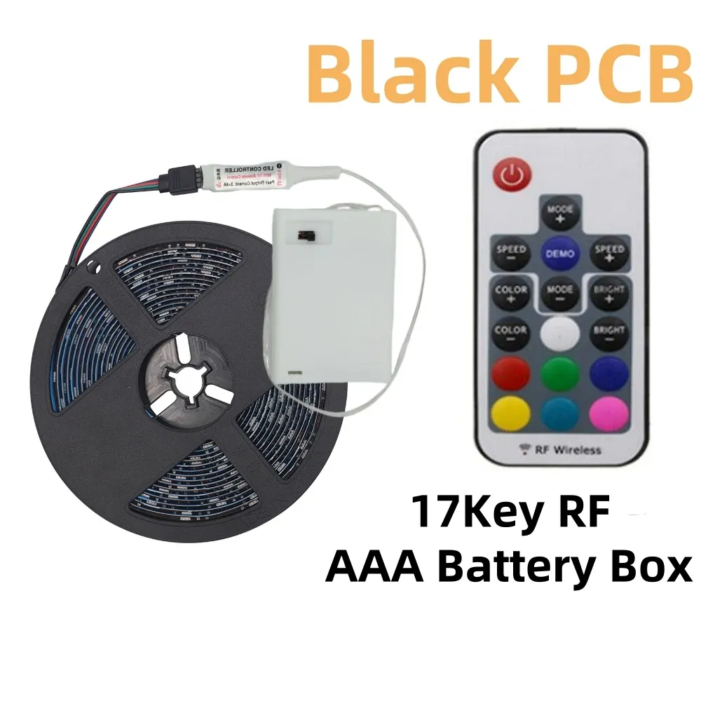 Bande lumineuse LED RGB 5050 alimentée en 5 V CC, IP21/IP65, avec télécommande à 3, 24 ou 44 touches, pour usage intérieur et extérieur 11