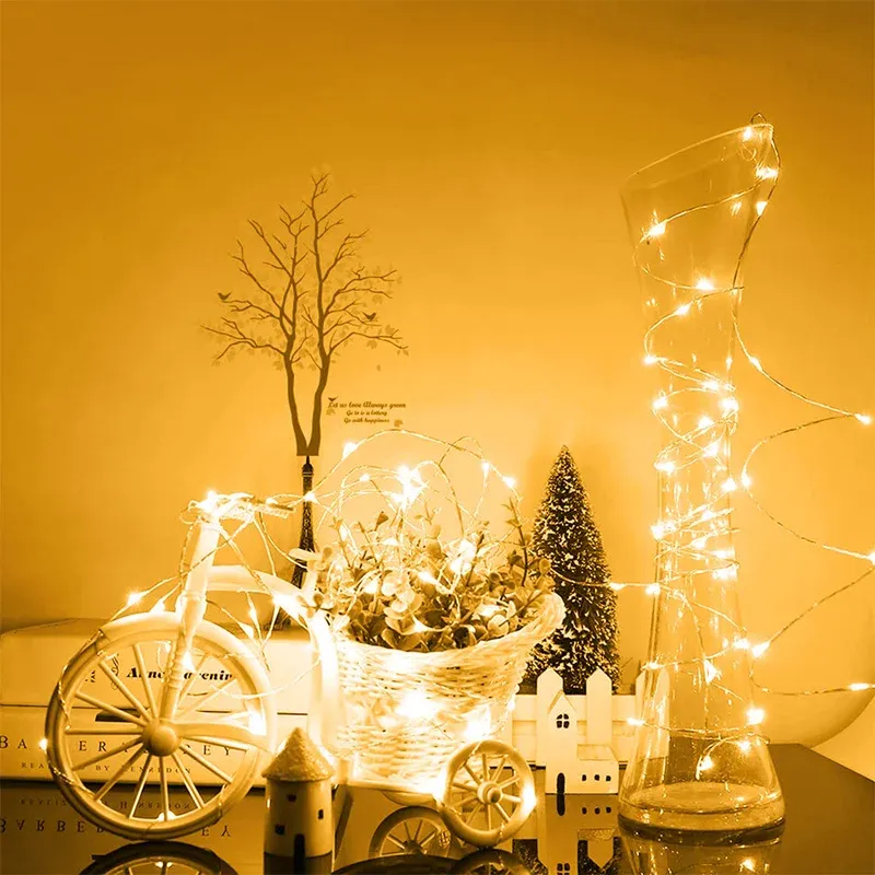 Guirlande lumineuse solaire LED d'extérieur étanche, 8 modes, 7 m / 12 m / 22 m / 32 m 5