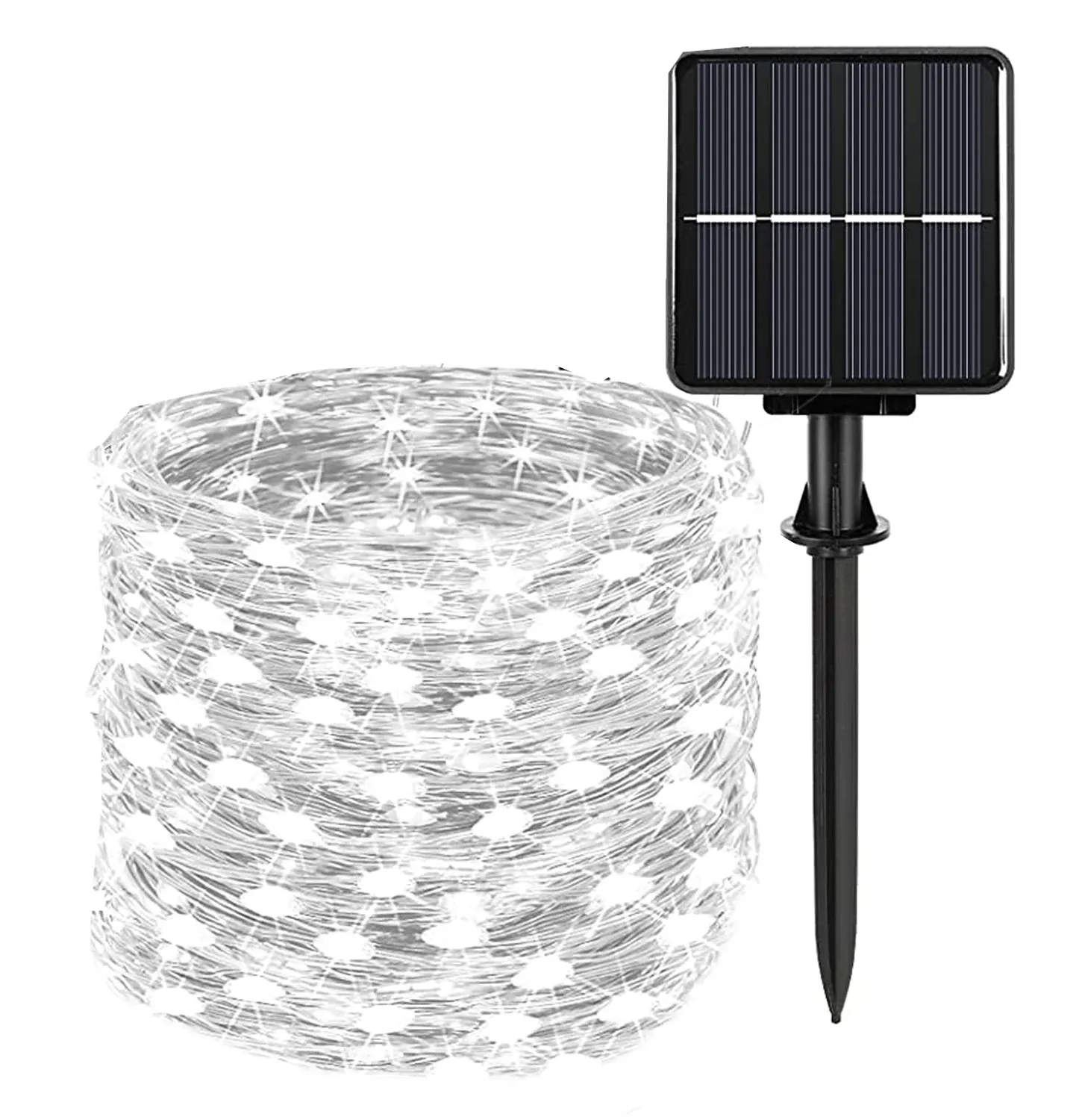 Guirlande lumineuse solaire LED d'extérieur étanche, 8 modes, 7 m / 12 m / 22 m / 32 m 7
