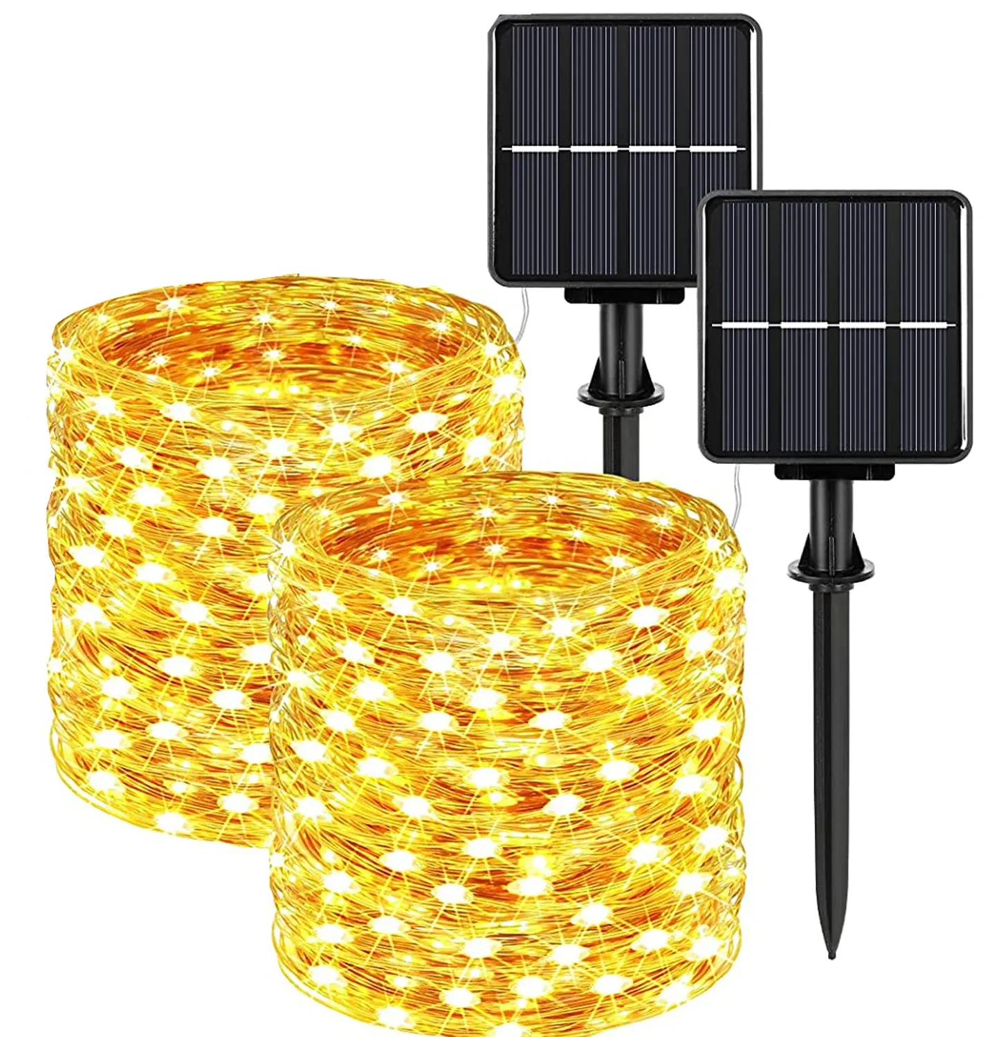Guirlande lumineuse solaire LED d'extérieur étanche, 8 modes, 7 m / 12 m / 22 m / 32 m 12