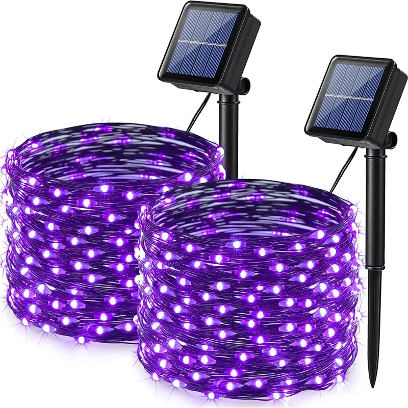 Guirlande lumineuse solaire LED d'extérieur étanche, 8 modes, 7 m / 12 m / 22 m / 32 m 8