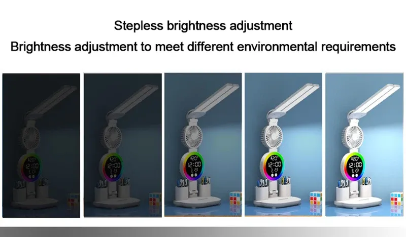 Vue de la lampe LED sous un angle large mettant en valeur sa forme