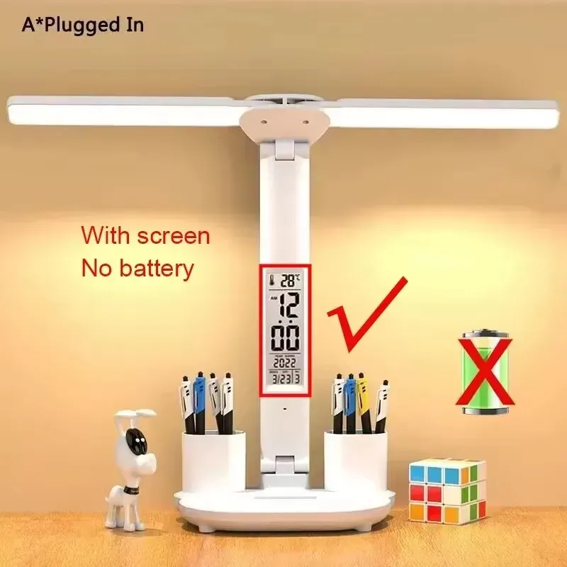 Lampe de table LED rechargeable avec ventilateur et affichage horloge 10
