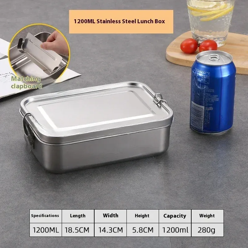 Boîte Bento en acier inoxydable avec fermetures à clips, idéale pour le travail et l'école 8