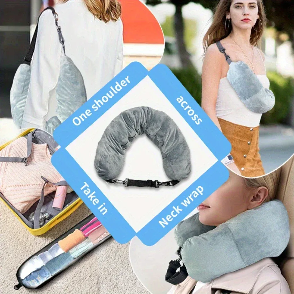Oreiller de voyage pochette ouverte