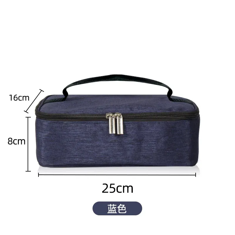 Sac Bento Isotherme Rectangulaire avec Poignée, Double Zip Étanche et Portable 8