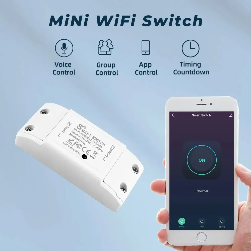 Interrupteur intelligent Wi-Fi DIY sans fil avec télécommande, compatible Alexa et Google Home 2