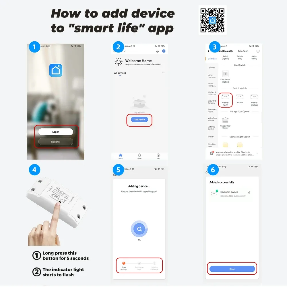 Interrupteur intelligent Wi-Fi, compatibilité assistants vocaux