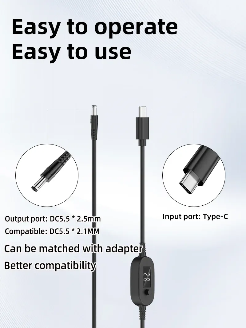 Câble d'alimentation réglable pour ordinateur portable