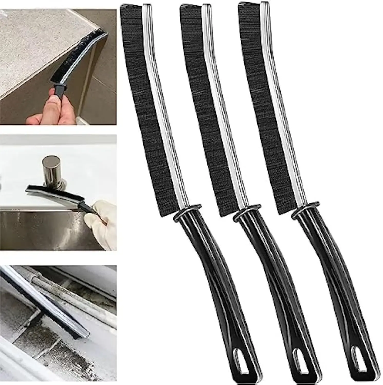 Brosse de nettoyage pour fentes, idéale pour fenêtres, chambres, plinthes et carrelages de cuisine, avec poils d'extrémité morte, accessoire ménager 13