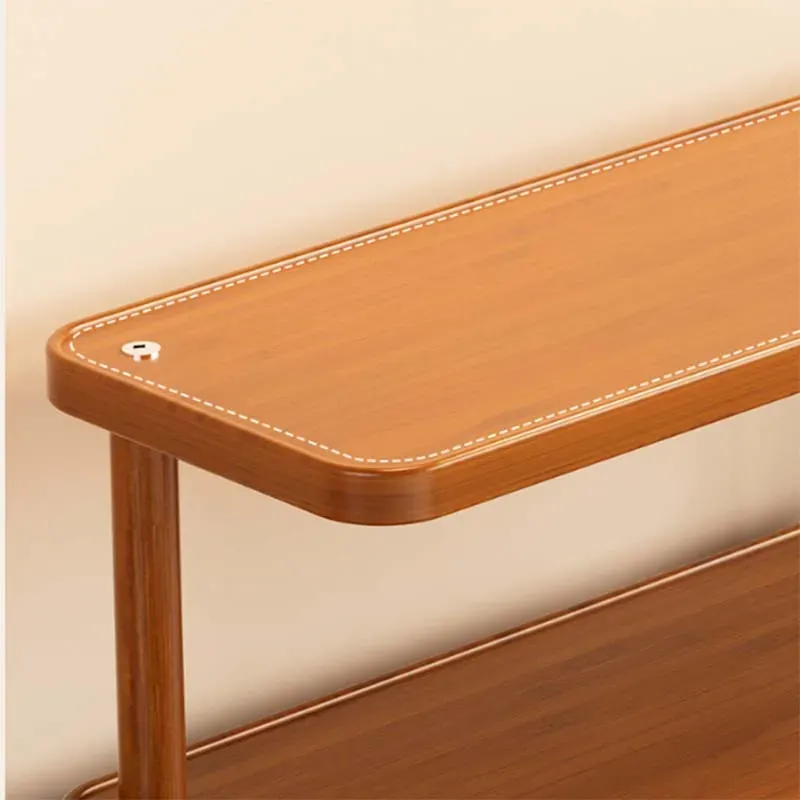 Étagère de rangement polyvalente en bois à 2 niveaux pour cuisine et salon de thé, organisateur de comptoir décoratif multicouche pour bureau 3