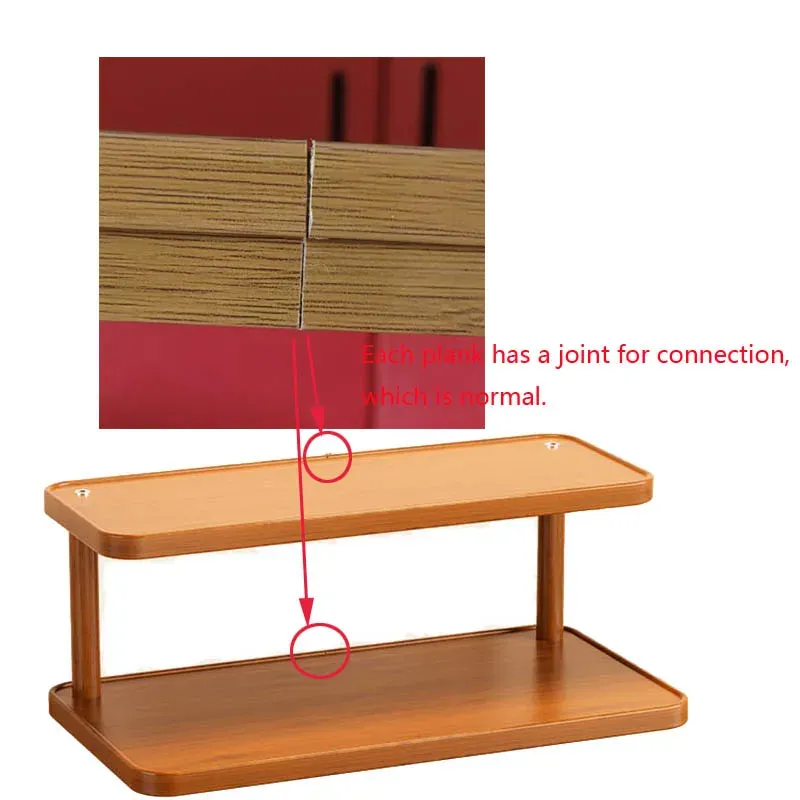 Étagère de rangement polyvalente en bois à 2 niveaux pour cuisine et salon de thé, organisateur de comptoir décoratif multicouche pour bureau 6