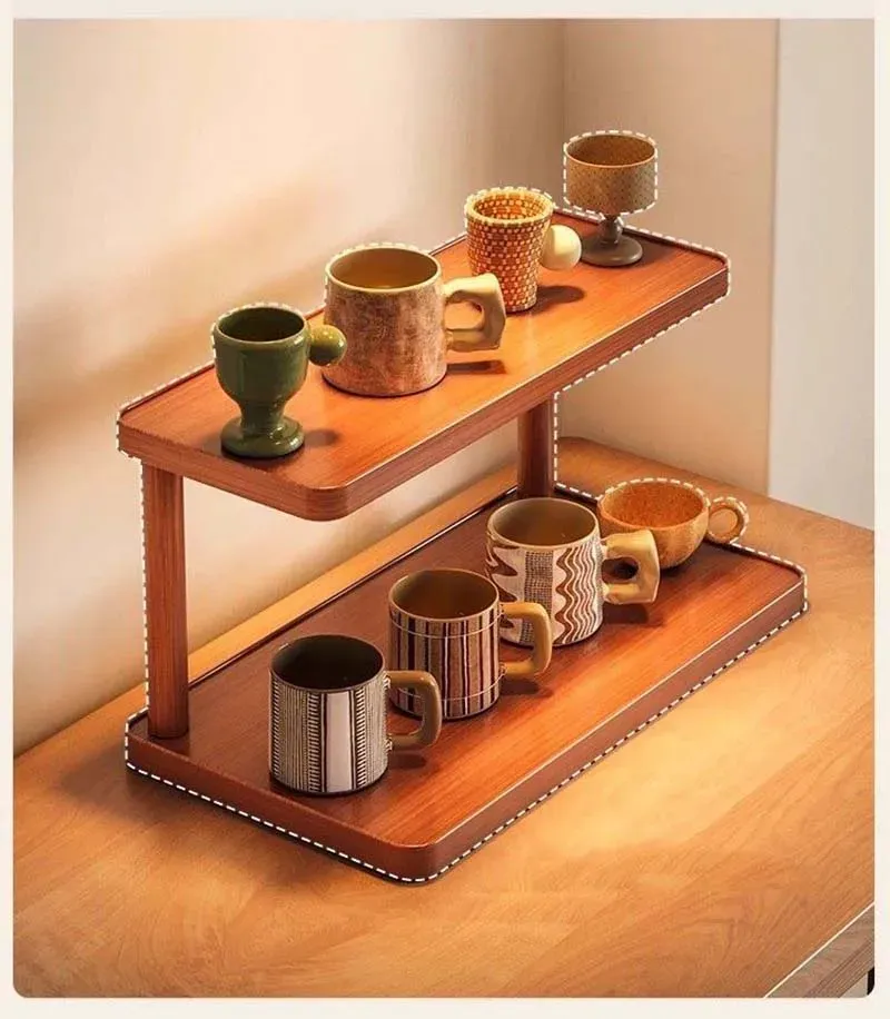 Support de rangement en bois, intégration dans l'intérieur