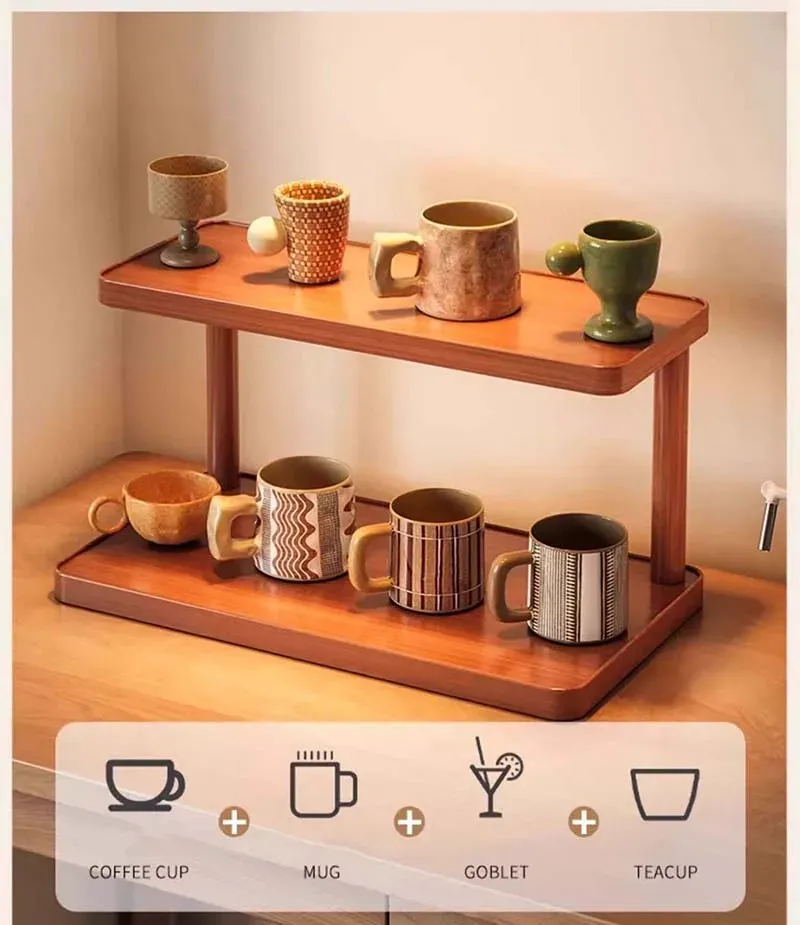 Support de rangement en bois, organisation du comptoir