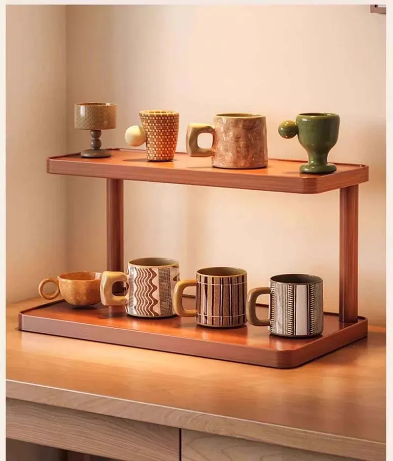 Support de rangement en bois, esthétique décorative