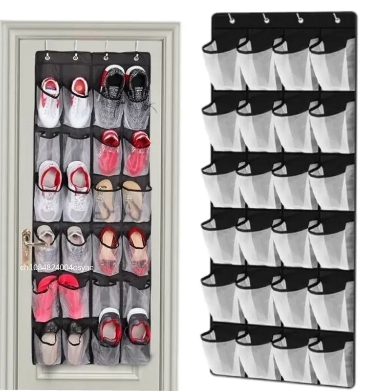 Organisateur de chaussures suspendu à 12 ou 24 poches, idéal pour porte et placard, gain de place 1