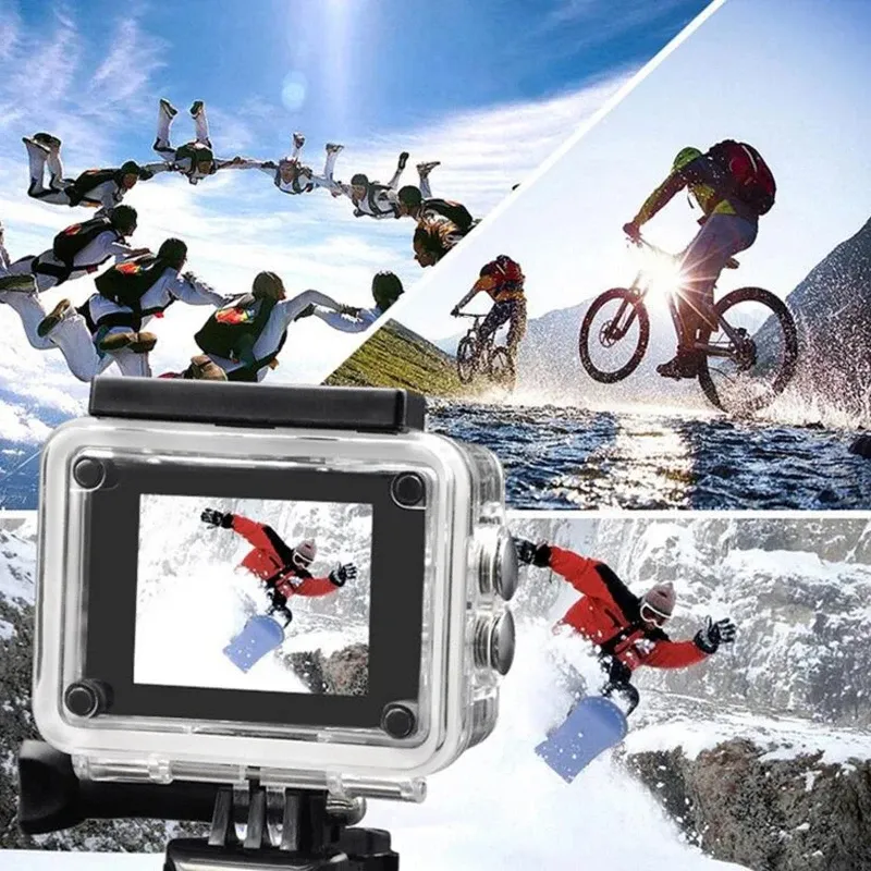 Caméra d'action 4K 1080P/30 FPS WiFi 2.0, boîtier étanche sous-marin 170°, caméra vidéo de sport et mini caméra d'extérieur 5