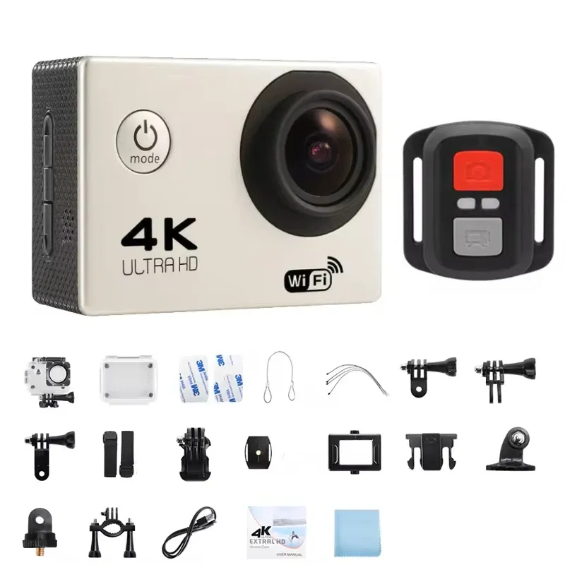 Caméra d'action 4K 1080P/30 FPS WiFi 2.0, boîtier étanche sous-marin 170°, caméra vidéo de sport et mini caméra d'extérieur 11