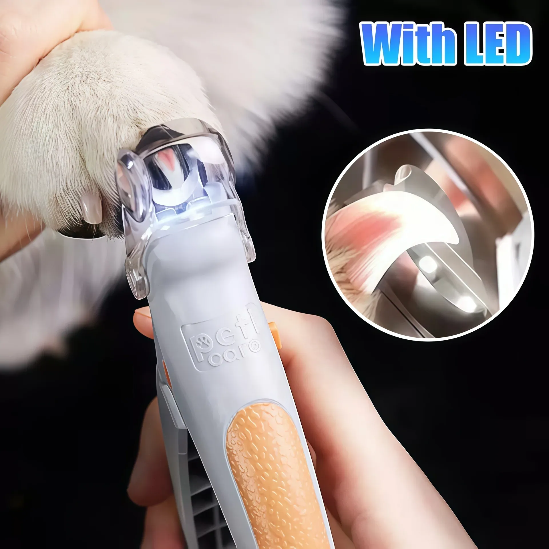 Ciseaux professionnels à ongles avec lumière LED pour animaux de compagnie, pour chats et chiens - Image 1