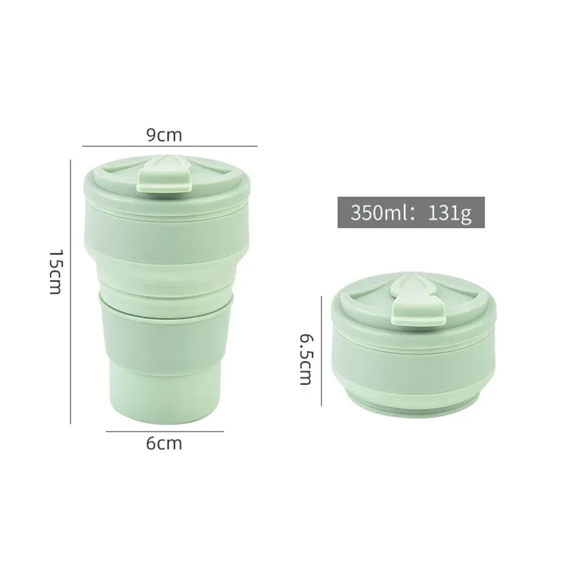 Tasse pliable en silicone en détail