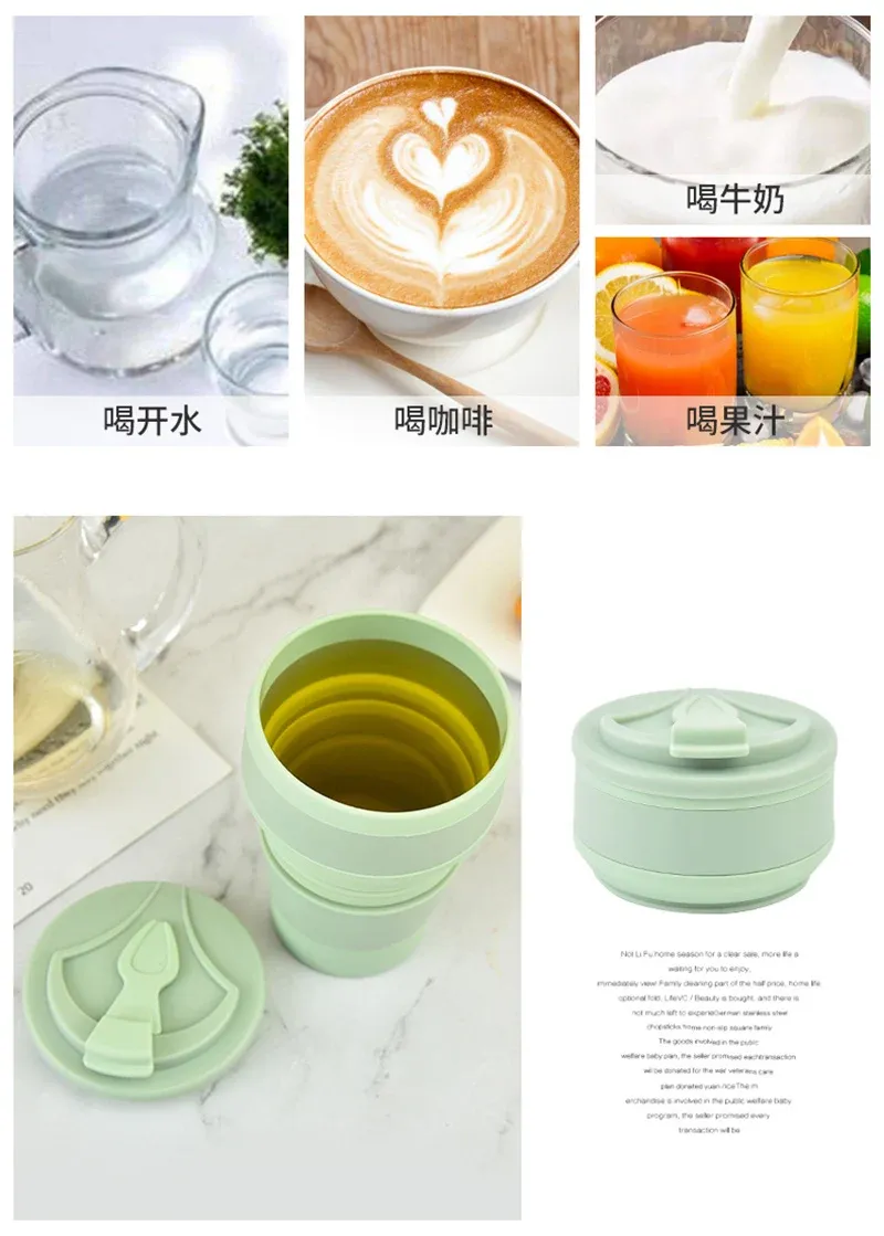 Tasse pliable en silicone au quotidien