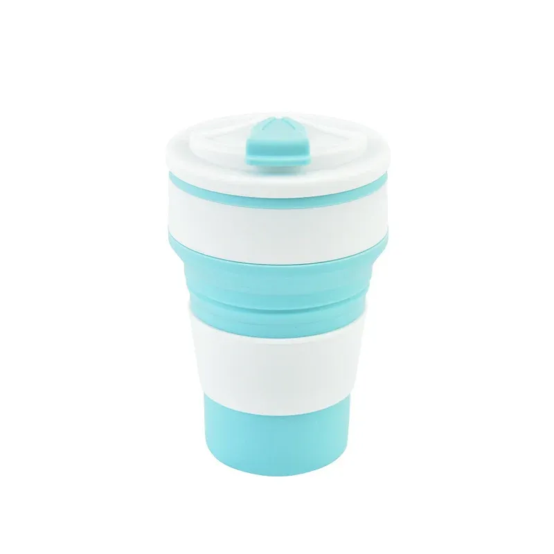 Tasse pliable en silicone 350 ml / 500 ml avec couvercle, idéale pour le café, le voyage et le plein air 10