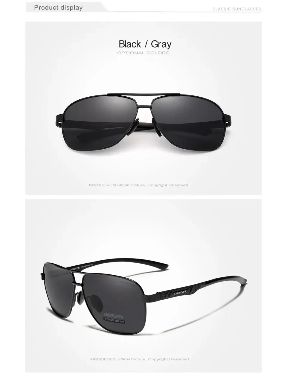 Lunettes KINGSEVEN sous différents angles