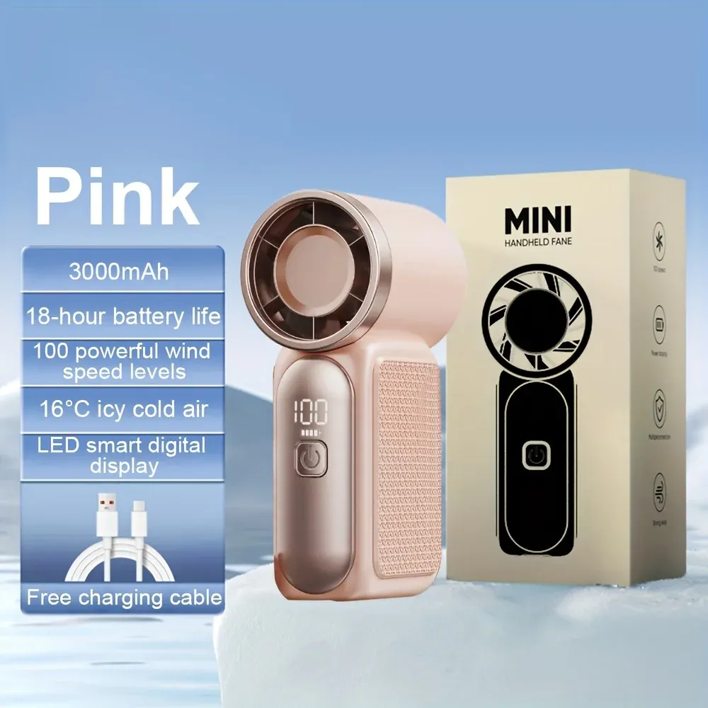 Mini ventilateur portatif 3600 mAh, ventilateur de poche haute vitesse pour voyages en plein air 10