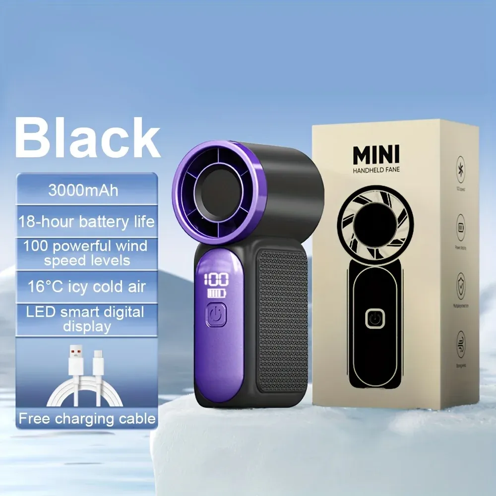 Mini ventilateur portatif 3600 mAh, ventilateur de poche haute vitesse pour voyages en plein air 7