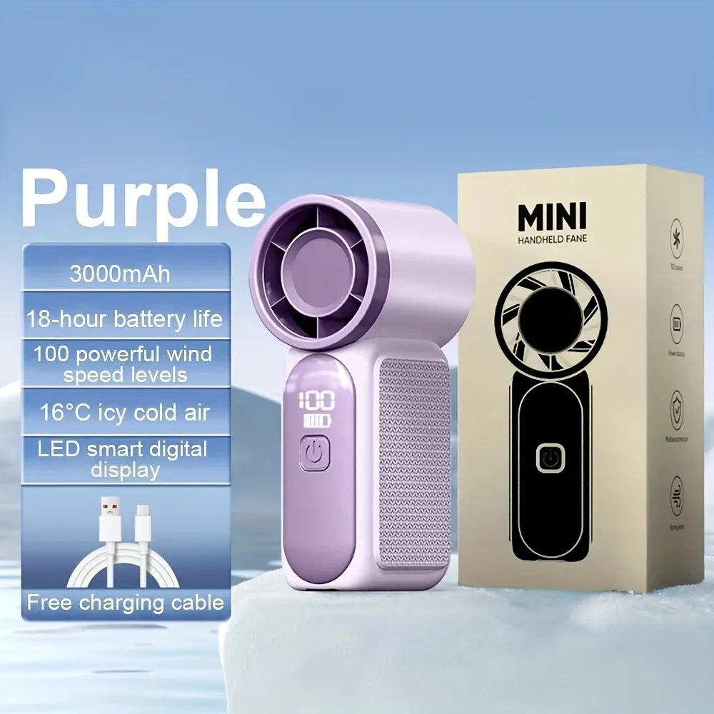 Mini ventilateur portatif 3600 mAh, ventilateur de poche haute vitesse pour voyages en plein air 8