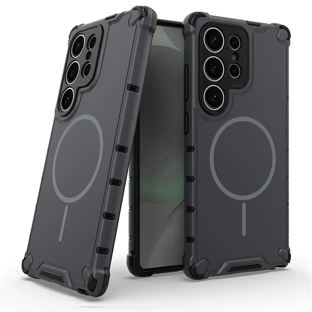 Coque magnétique antidérapante avec bumper, compatible Samsung S24, S25, S26 Plus, S23 Ultra, A56, A55, A54, A35, A34, A25, A15 et MagSafe