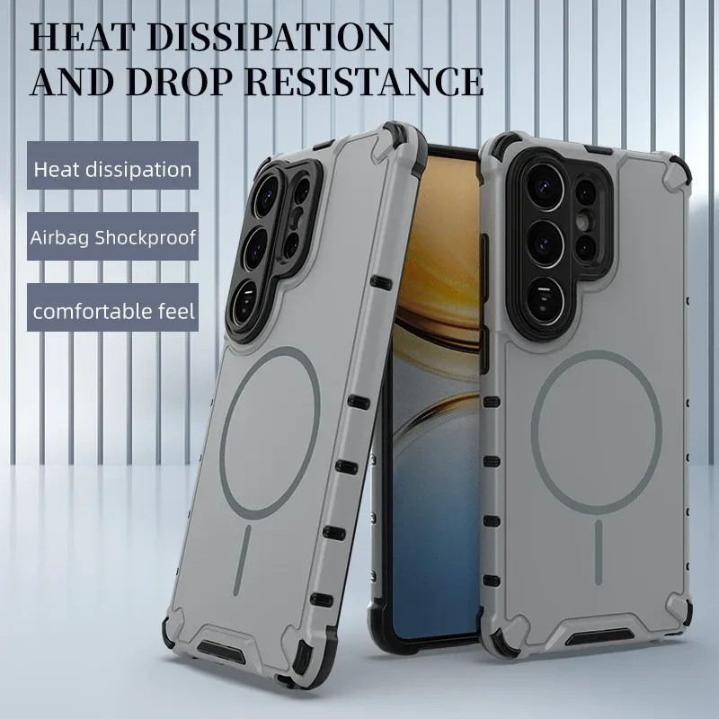 Coque magnétique antidérapante avec bumper, compatible Samsung S24, S25, S26 Plus, S23 Ultra, A56, A55, A54, A35, A34, A25, A15 et MagSafe 2