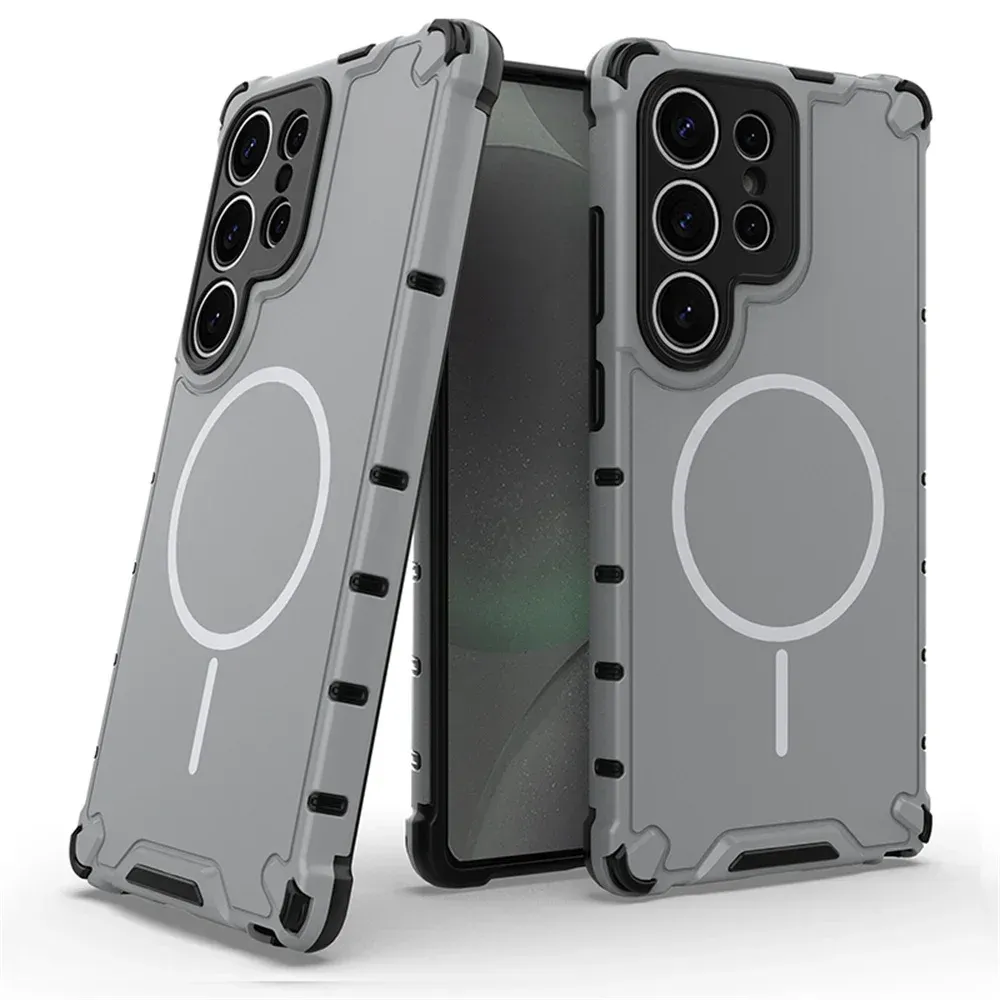 Coque magnétique antidérapante avec bumper, compatible Samsung S24, S25, S26 Plus, S23 Ultra, A56, A55, A54, A35, A34, A25, A15 et MagSafe 7