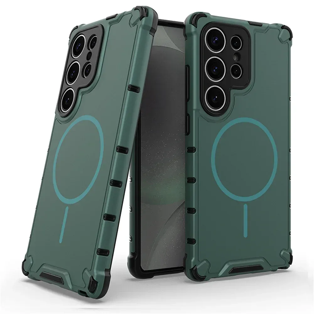 Coque magnétique antidérapante avec bumper, compatible Samsung S24, S25, S26 Plus, S23 Ultra, A56, A55, A54, A35, A34, A25, A15 et MagSafe 10